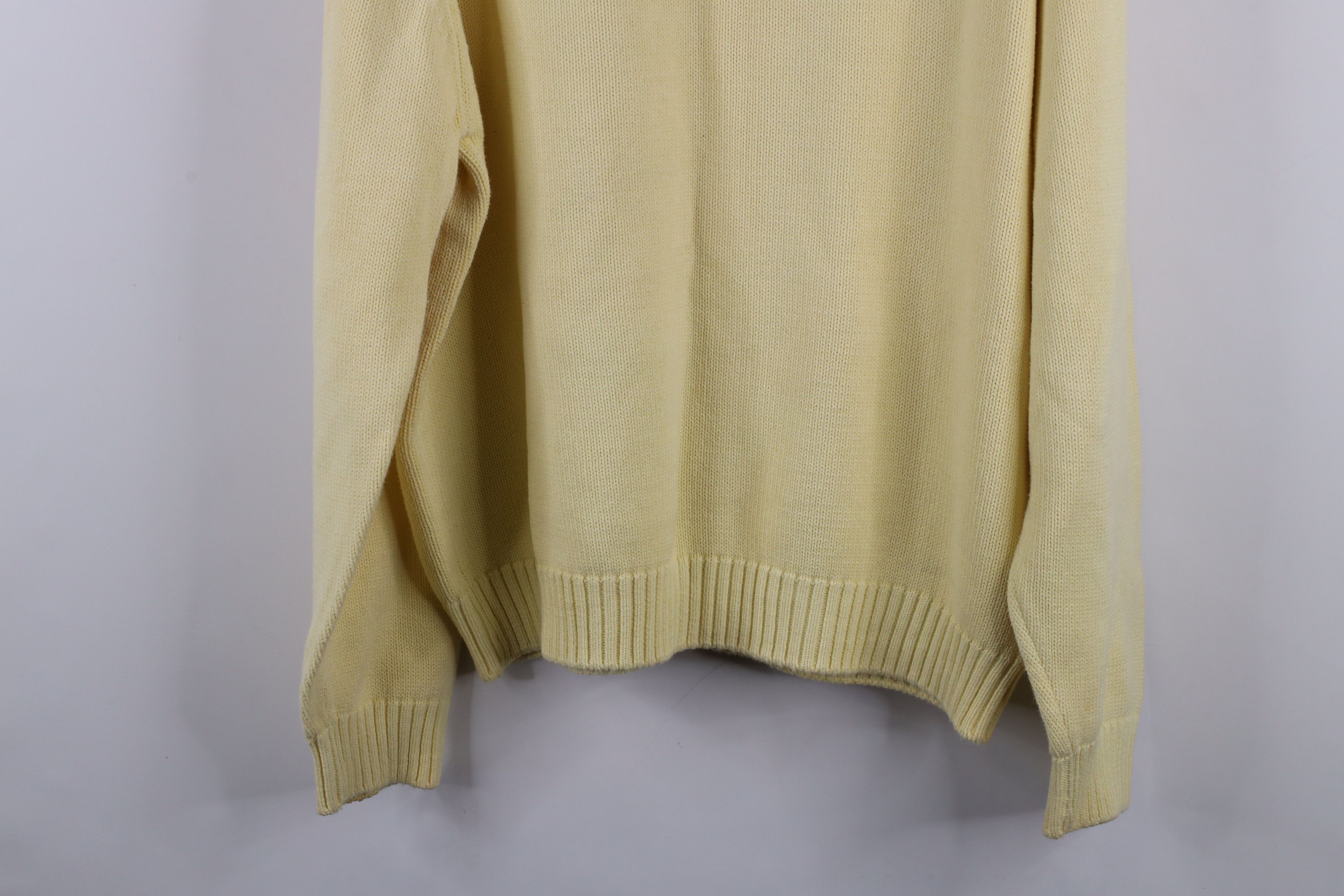 Lands' End × Vintage Vintage 90s Lands End Blank Cotton Knit Crewneck Sweater USA Size US L / EU 52-54 / 3 - 11 Thumbnail