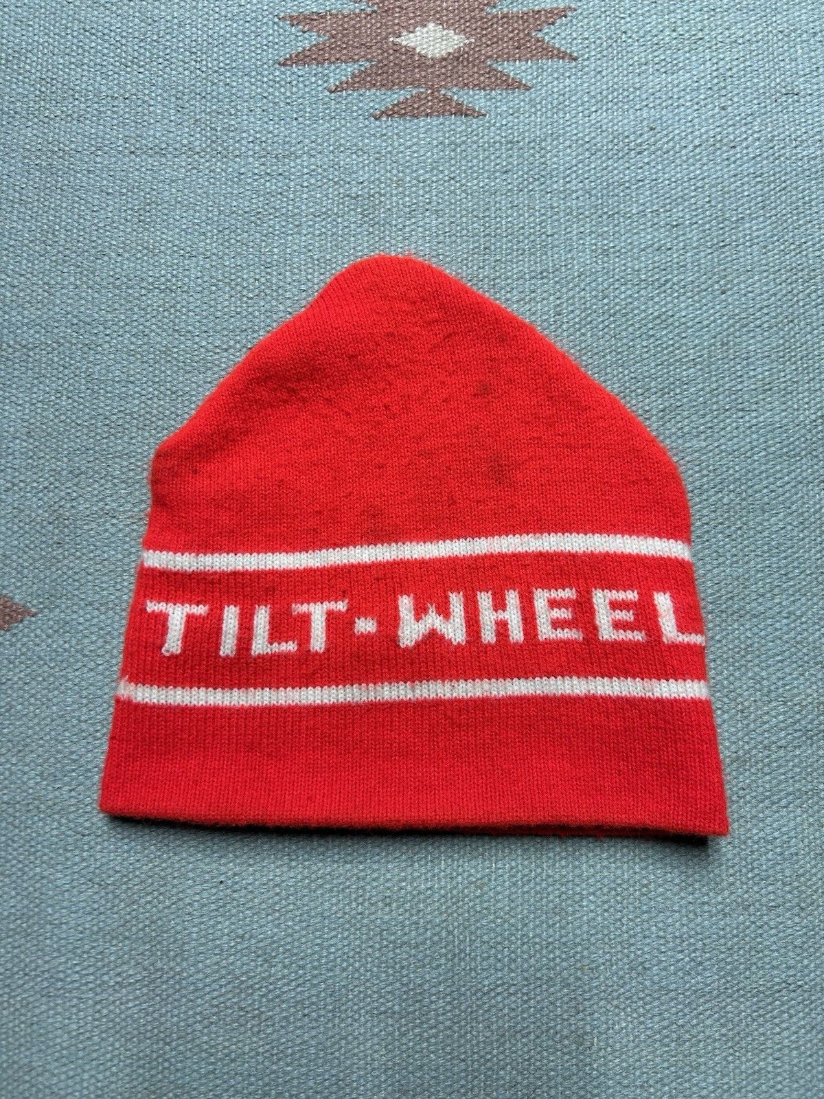 Vintage Vtg 70s beanie hat Tilt Wheel ski snow spell out hot rod Size ONE SIZE - 3 Thumbnail
