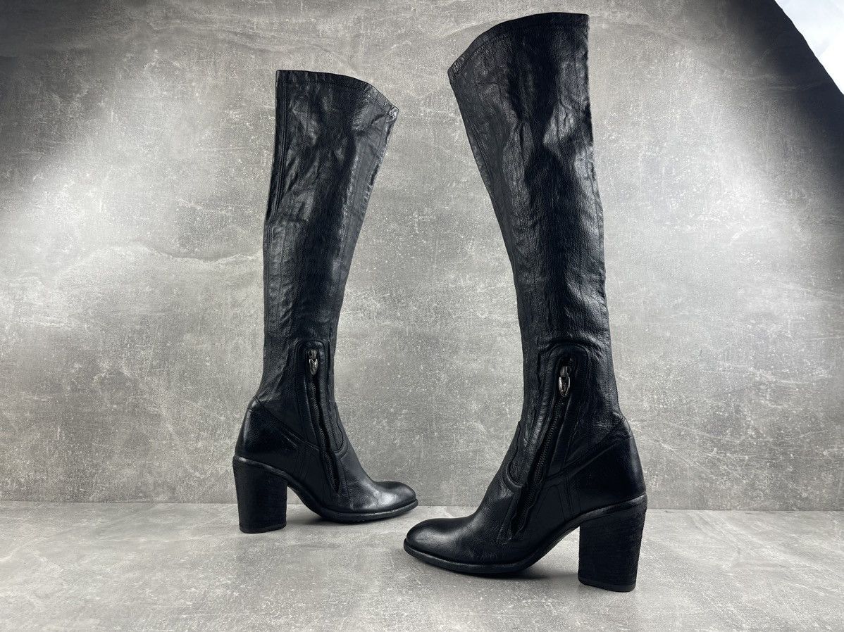 Other Fauzian Jeunesse Black Avant Garde Leather Tall Riding Boots Size US 9 / IT 39 - 6 Thumbnail