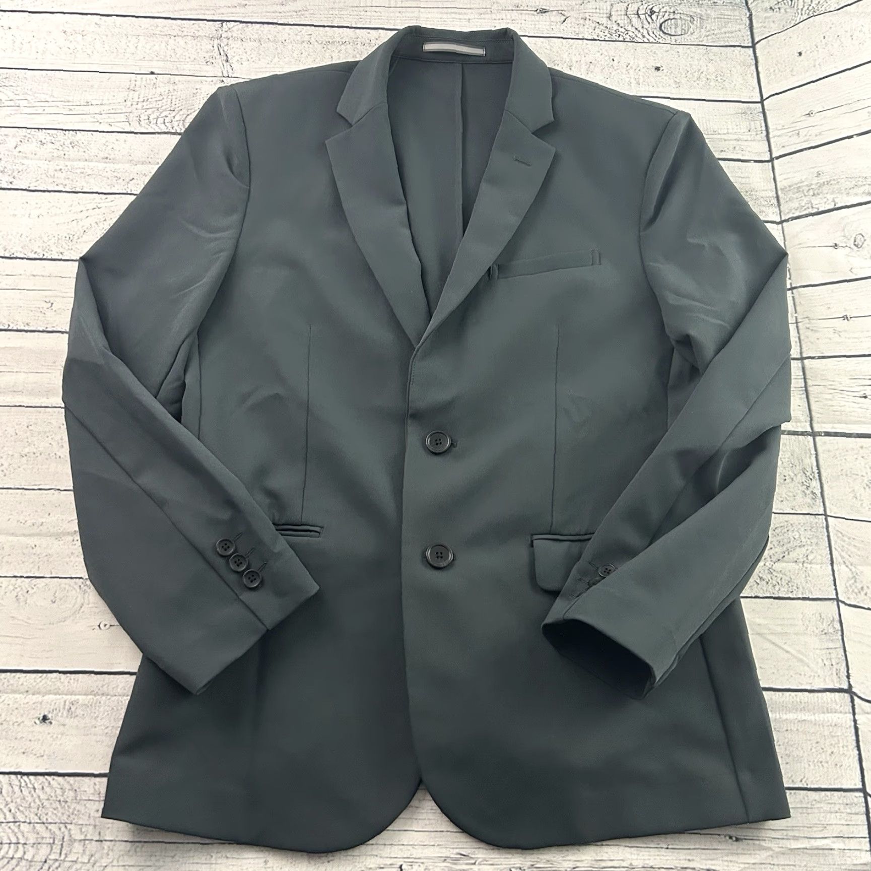 Vintage & Collar Slim 2 Button Blazer Men's 42 L Gray Blazer Men 42 Gray 2 Button Slim Coll ar Size 42R - 2 Thumbnail