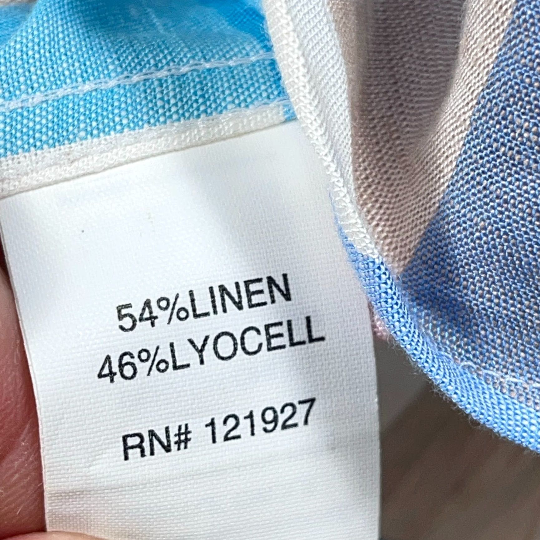 johnnie-O johnnie-O Shirt Men Large Blue Pink Button Up Linen Lyocell Camp Size US L / EU 52-54 / 3 - 5 Thumbnail