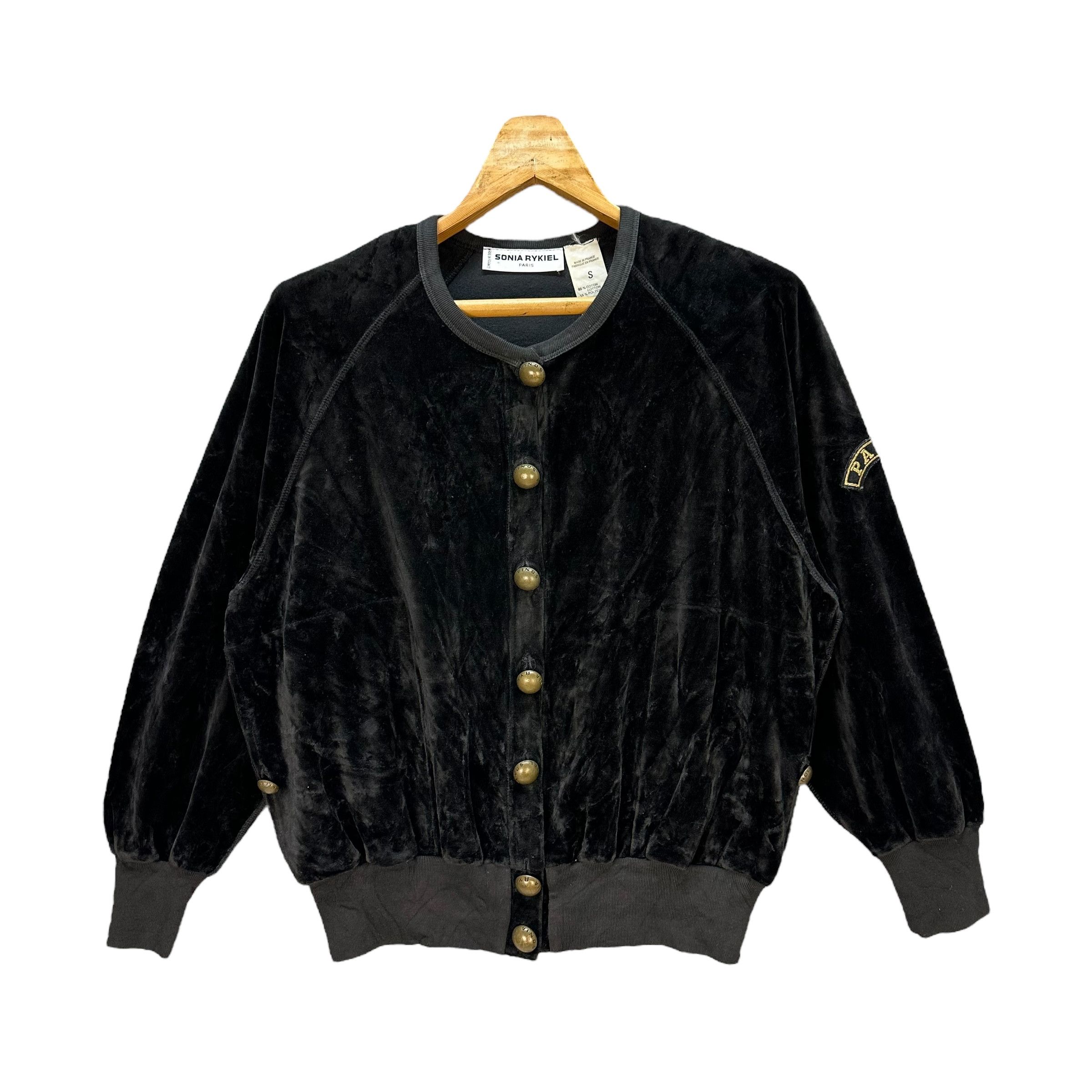Sonia Rykiel Sonia Rykiel VELOURS DELUXE Big Logo Velvet Jacket #A3-0071 Size S / US 4 / IT 40 - 1 Thumbnail