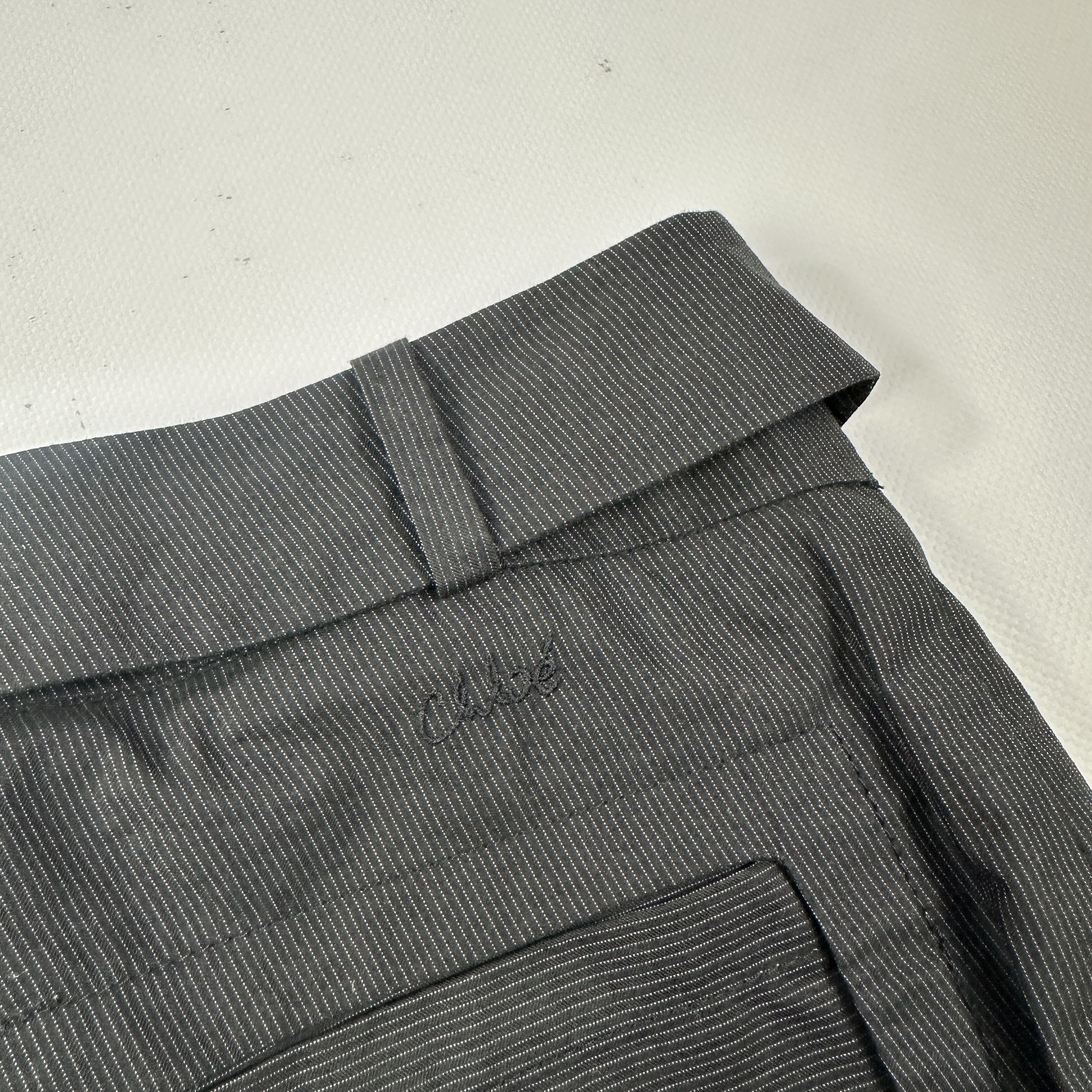 Chloe Pantaloni Chloe Gessato Cintura in vita – 36 IT Size 25" / US 0 / IT 36 - 3 Thumbnail