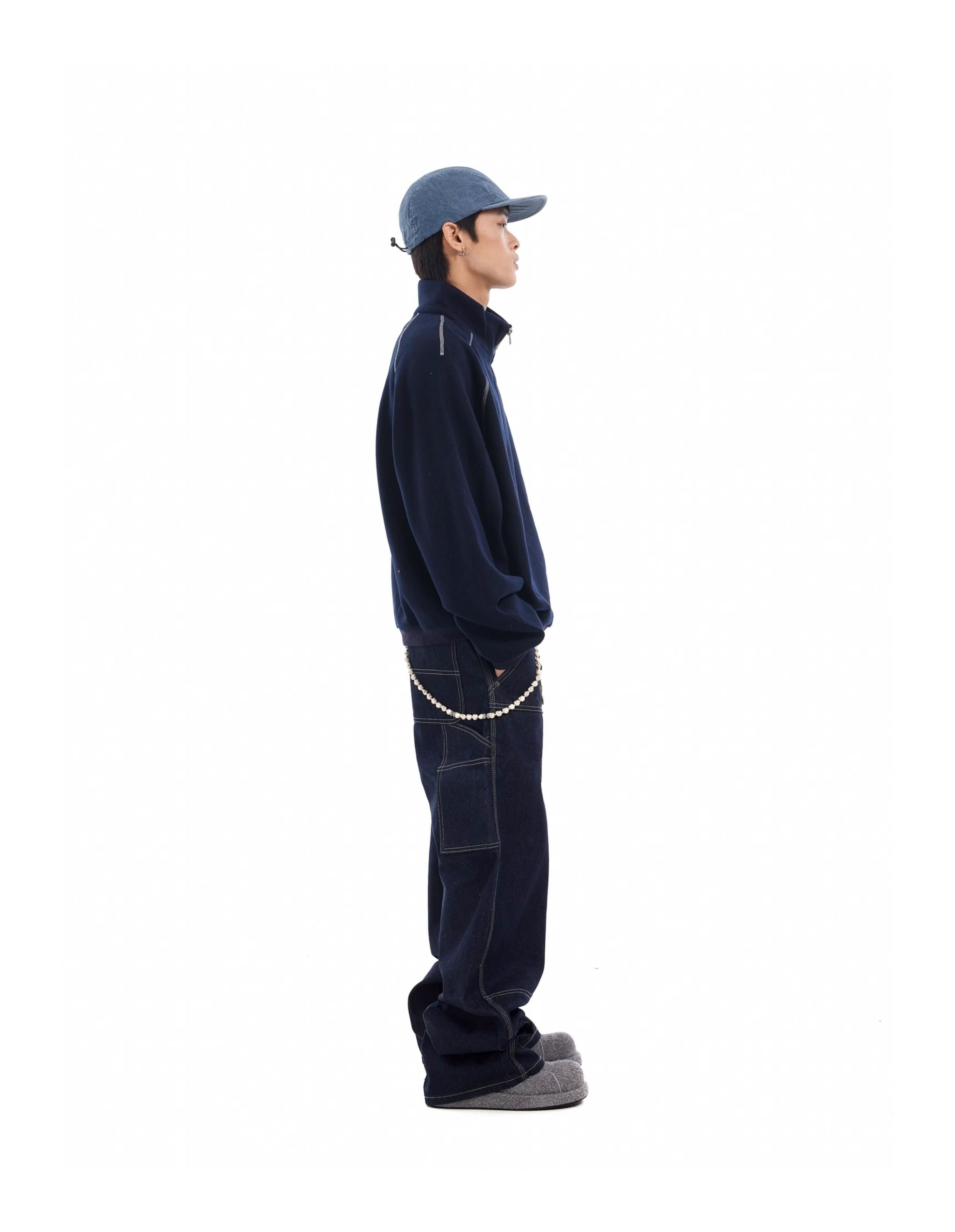 Japanese Brand × Jean High Street Clean Fit Multi Pockets Dark Blue Baggy Jeans Size US 32 / EU 48 - 6 Thumbnail