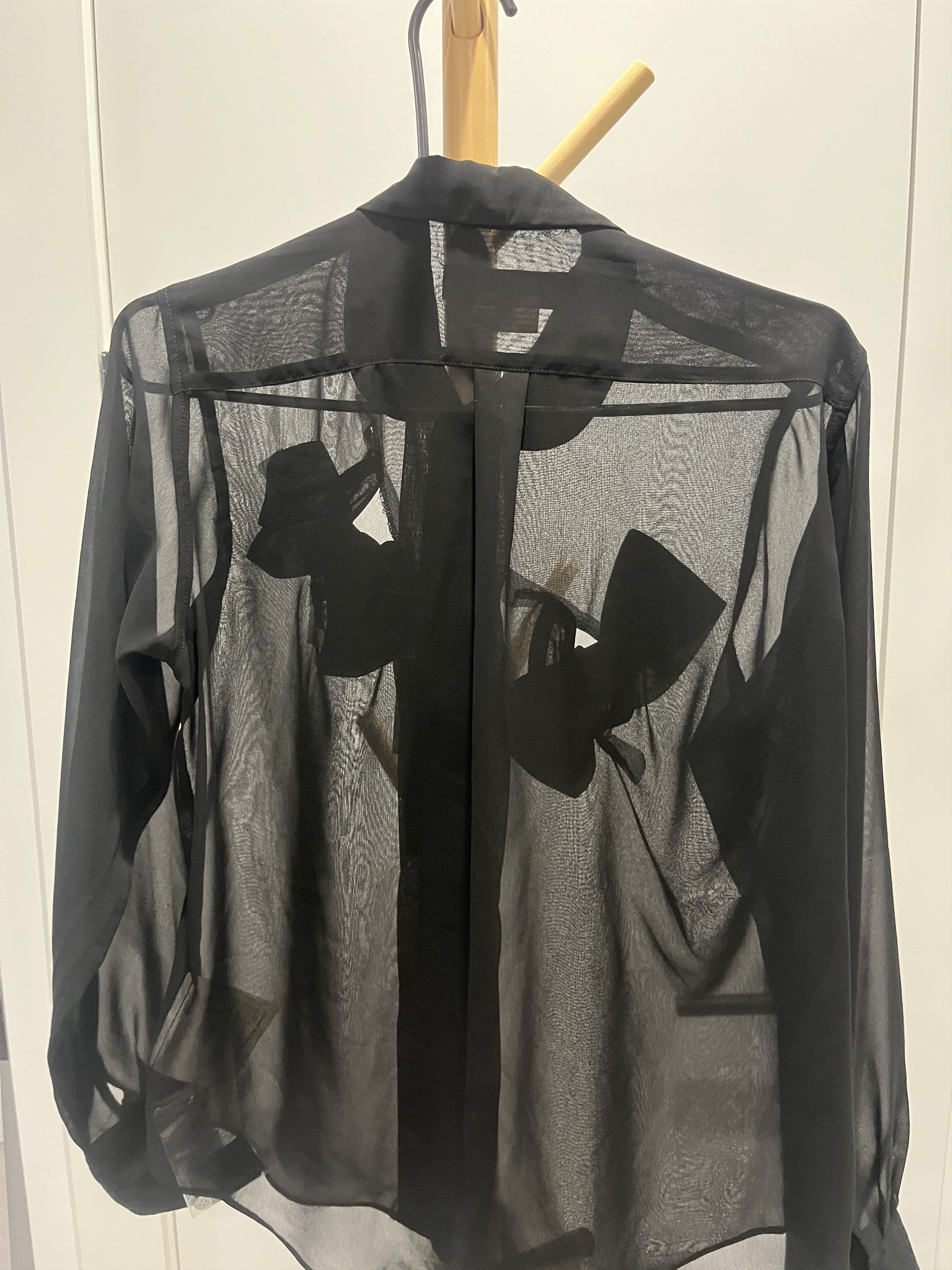 Comme des Garcons Black Comme des Garcons 'Black' Sheer Bow Shirt AW2014 Size S / US 4 / IT 40 - 9 Thumbnail