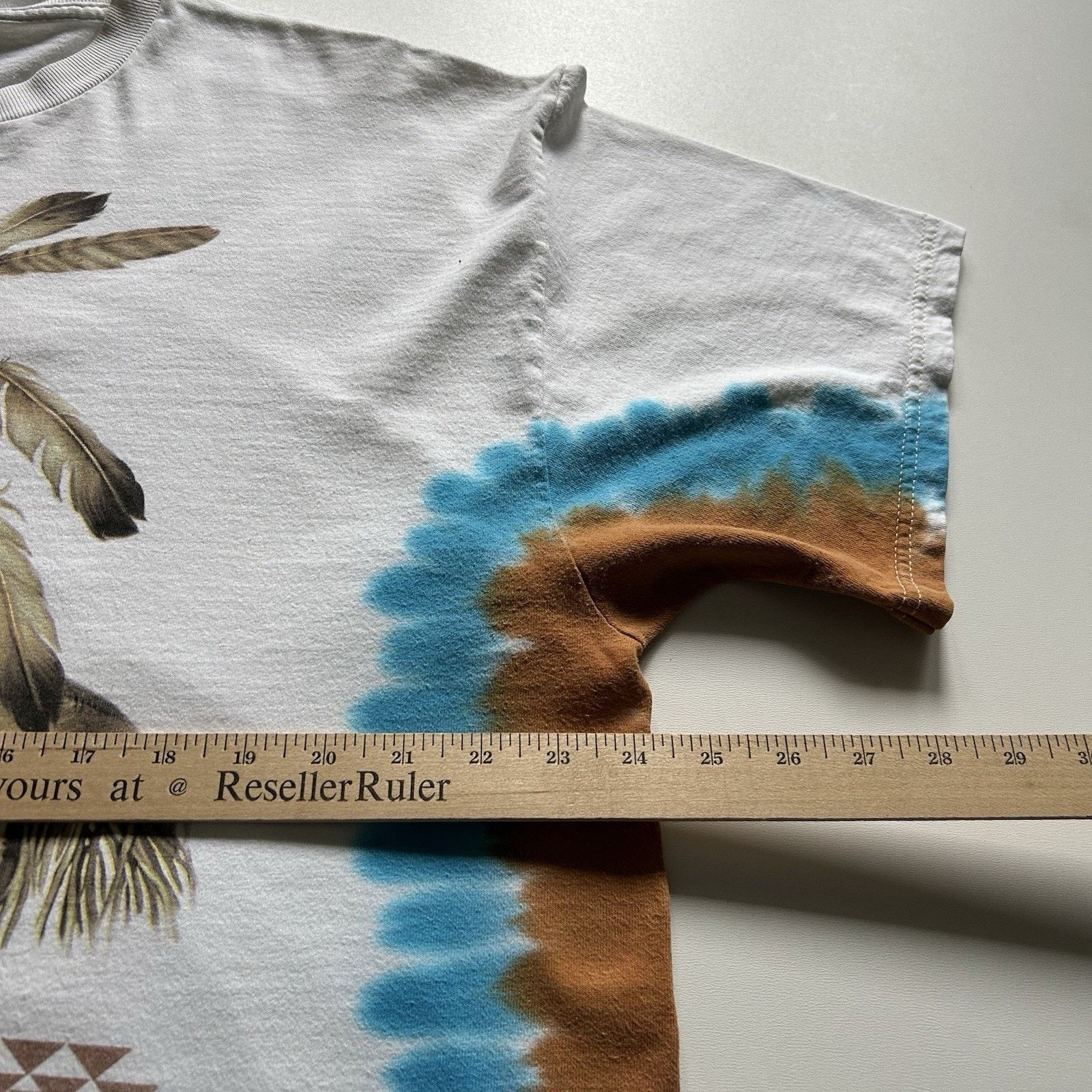 Fruit Of The Loom Vintage Liquid Blue T Shirt XXL Tie Dye Y2K Native American Size US XXL / EU 58 / 5 - 6 Thumbnail