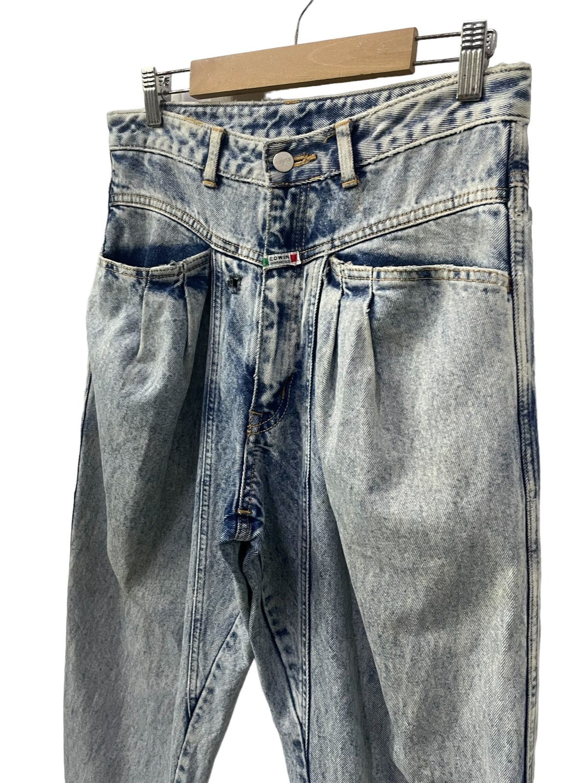 Edwin × Japanese Brand × Vintage Vintage 90s Edwin Big Tab Baggy Stone Wash Jeans Size US 30 / EU 46 - 6 Thumbnail