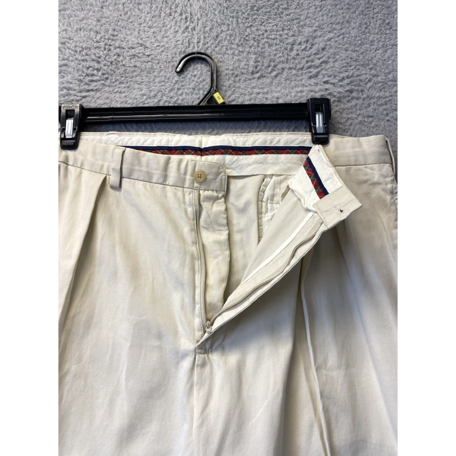 Polo Ralph Lauren VINTAGE Polo Ralph Lauren Men's Chino Pants Classic Pleated Straight Fit 38x32 Beige Polo Logo Size US M / EU 48-50 / 2 - 2 Thumbnail