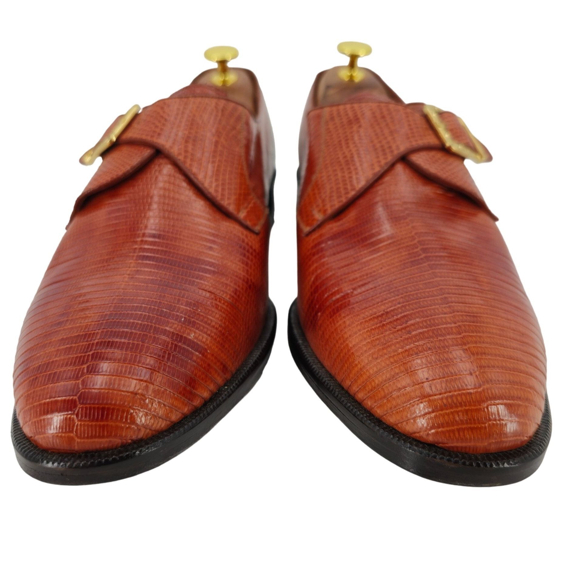 Other NEW Exotic Teju Lizard Monk Strap Loafers Mens 11.5 PALOMINO Size US 11.5 / EU 44-45 - 11 Thumbnail
