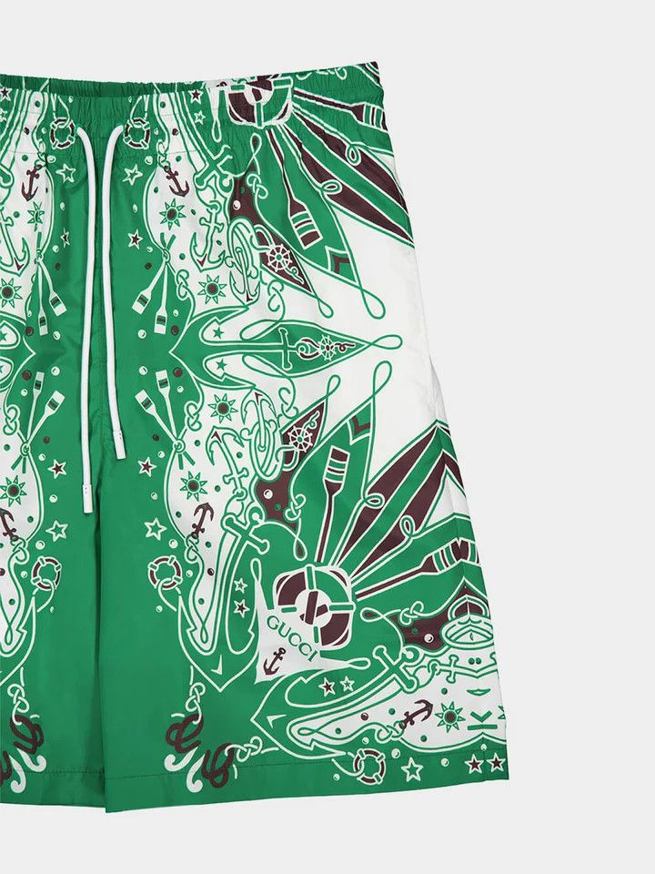 Gucci o1la5ras0426 Swim Short in White/Green Size US 30 / EU 46 - 3 Thumbnail