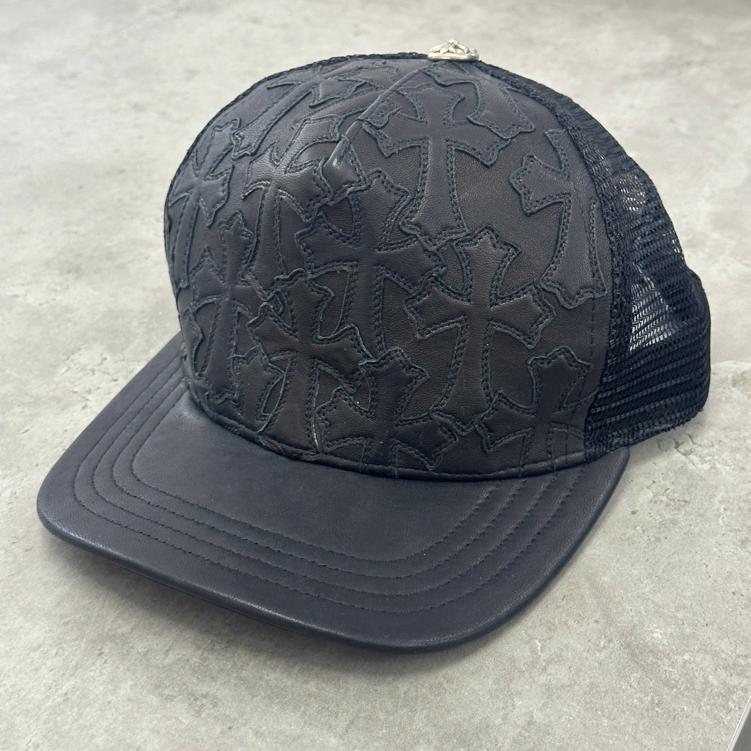 Chrome Hearts CHROME HEARTS Cemetery Cross Leather Trucker Hat BLACK Size ONE SIZE - 2 Thumbnail