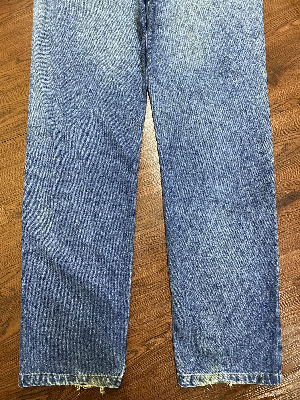 Warehouse Vintage Unique Clothing Blue Wash Distressed Loose Jeans Size US 32 / EU 48 - 6 Thumbnail