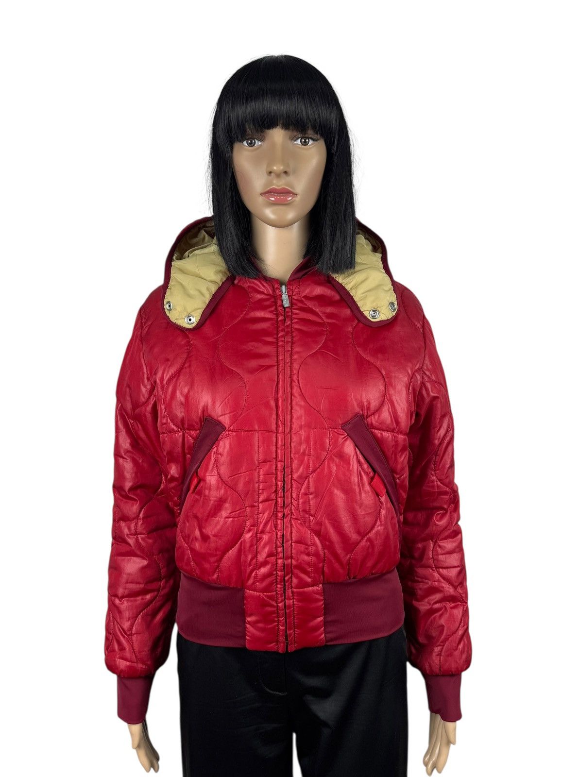 Diesel Diesel 00s Vintage Quilted Zip Jacket Army Hooded size S Size S / US 4 / IT 40 - 1 Thumbnail