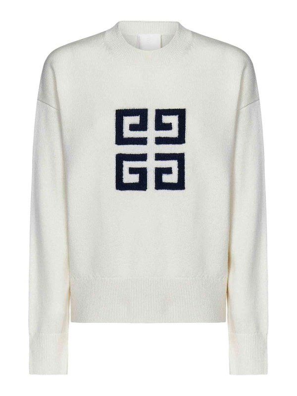 Givenchy o1w1db10326 Low Shoulder 4G Crewneck Sweater in White Size XL / US 12-14 / IT 48-50 - 1 Thumbnail