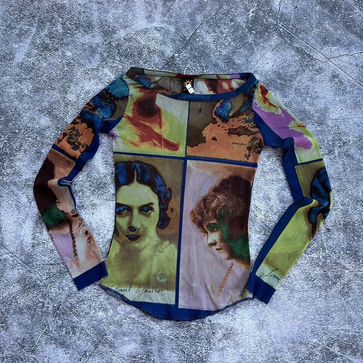 Jean Paul Gaultier Jean Paul Gaultier Soleil Pop Art Portrait Mesh Top 2002s Size S / US 4 / IT 40 - 1 Thumbnail