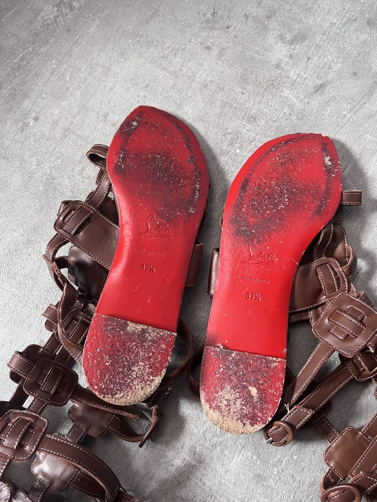 Christian Louboutin Christian Louboutin Gladiator Sandals brown leather Size US 7.5 / IT 37.5 - 14 Thumbnail