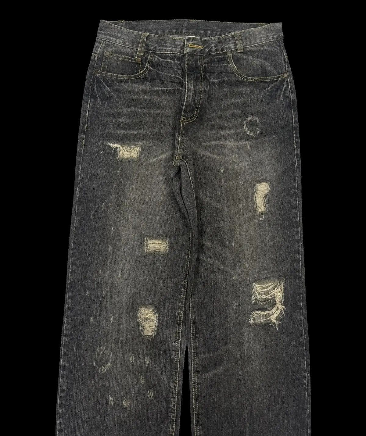 If Six Was Nine × JNCO × Le Grande Bleu (L.G.B.) 💥INSANE 90s BAGGY JEANS ROUGHNESS TROOP Ripped Baggy Denim Size US 30 / EU 46 - 3 Thumbnail