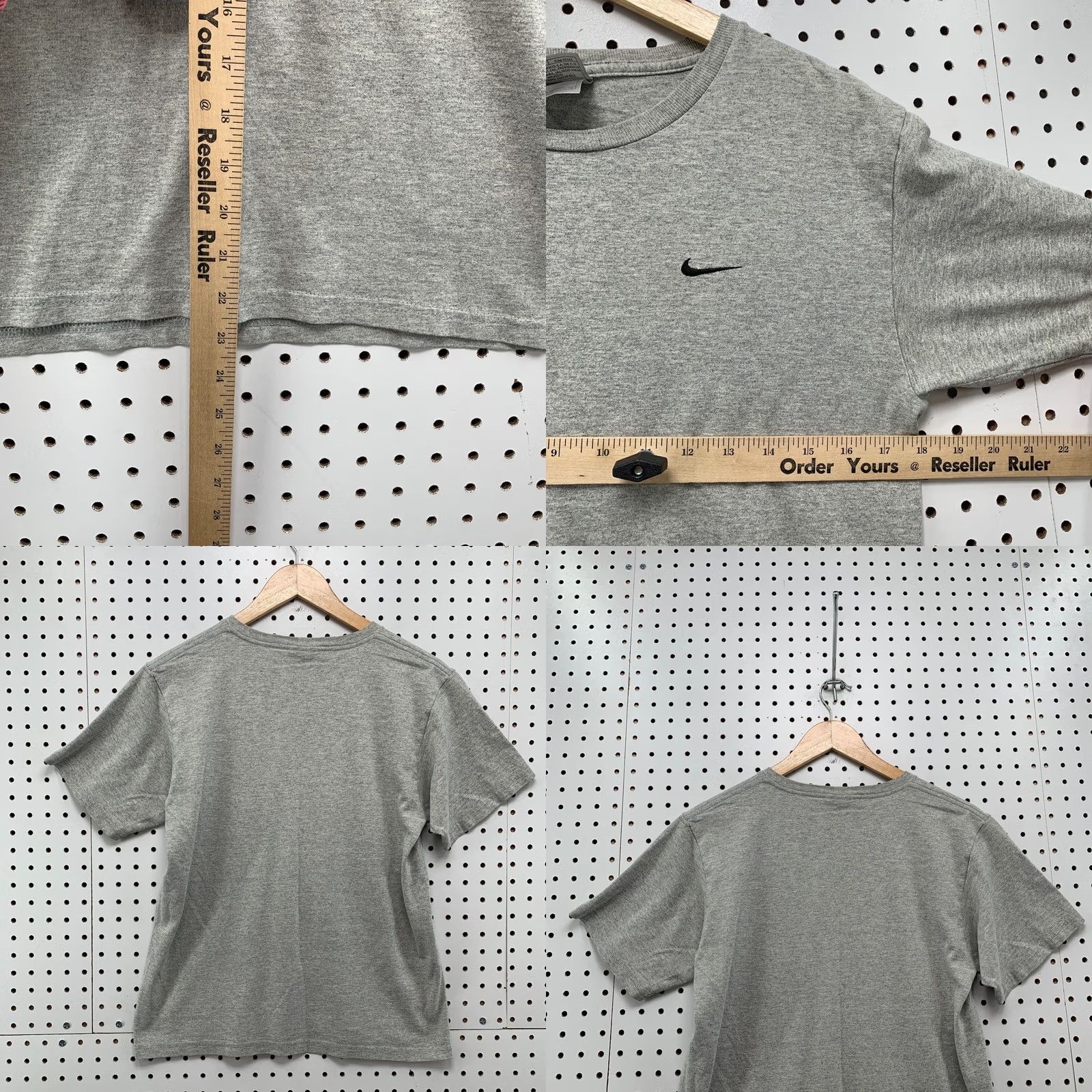Nike Vintage Nike Shirt Gray Black Embroidered Swoosh Womens L Large 18x23.5 Size L / US 10 / IT 46 - 9 Thumbnail