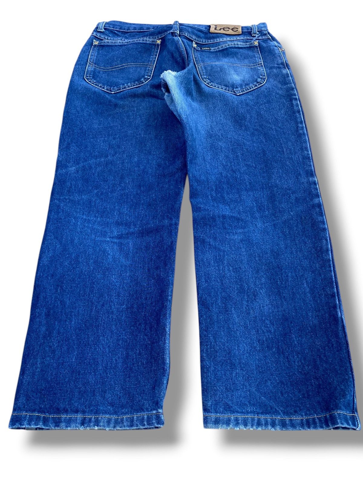 Lee Lee Whiskers Dark Wash Style Straight Cut Jeans Size US 34 / EU 50 - 3 Thumbnail