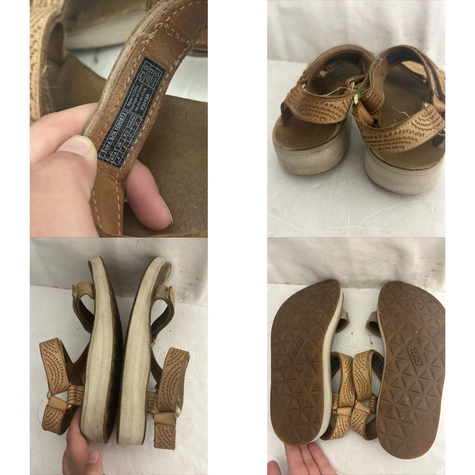 Teva VINTAGE Teva Midform Universal Sandal Women Brown Leather 8 US 37 EU Strappy Adjustable Hook & Loop Size US 4 / IT 34 - 9 Thumbnail