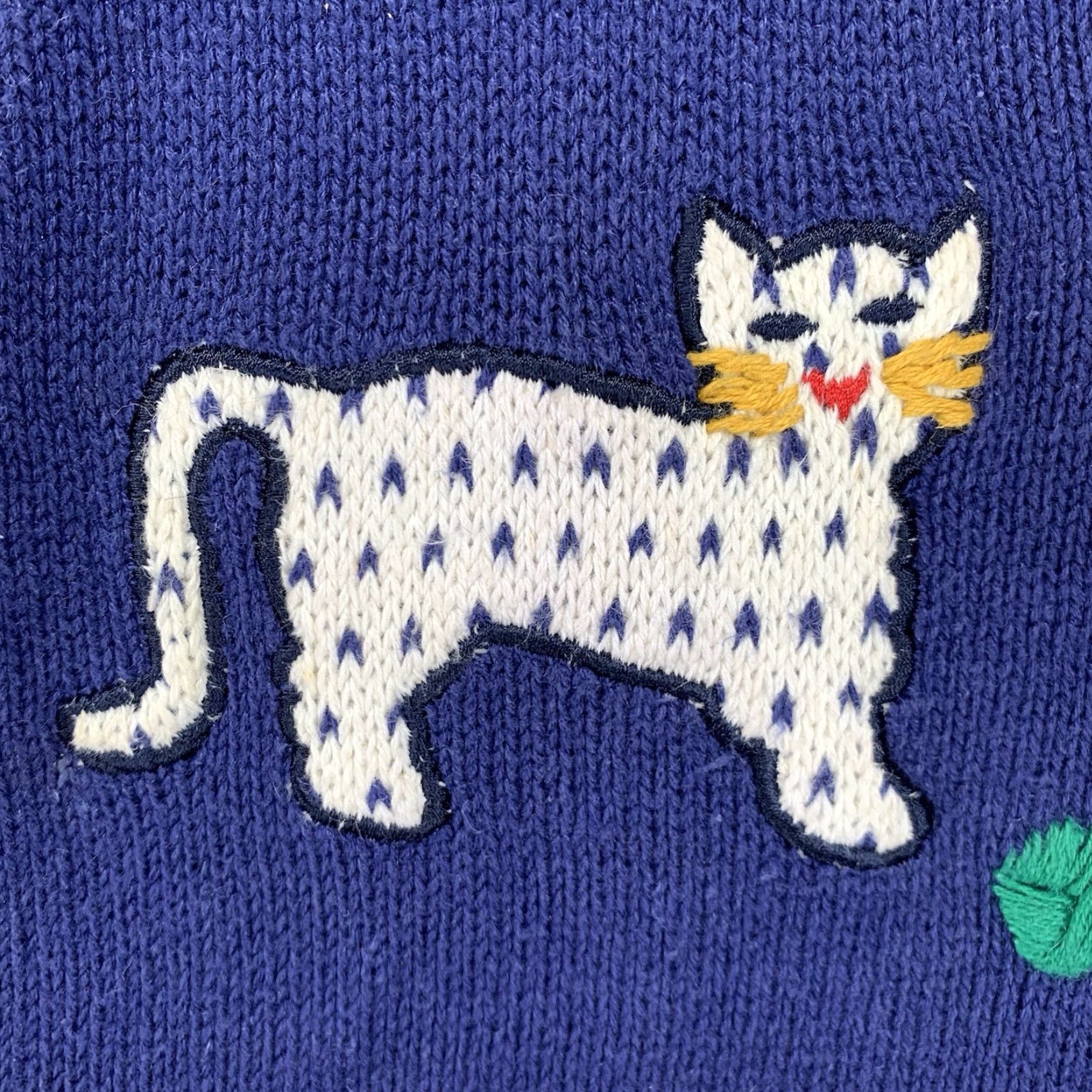 Vintage VINTAGE Koret City Blues Women's Sweater Vest Sleeveless Large Blue 90s Cat Hearts Knit Casual Size L / US 10 / IT 46 - 2 Thumbnail