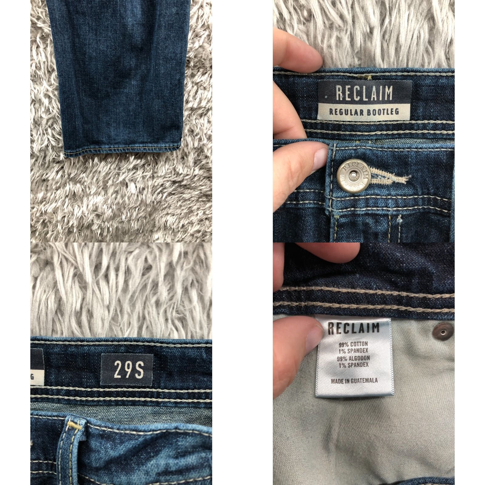 Denime Reclaim Jeans Regular Bootcut Jeans Size 29 Womens Mid Rise Dark Blue Denim Size 29" - 8 Thumbnail