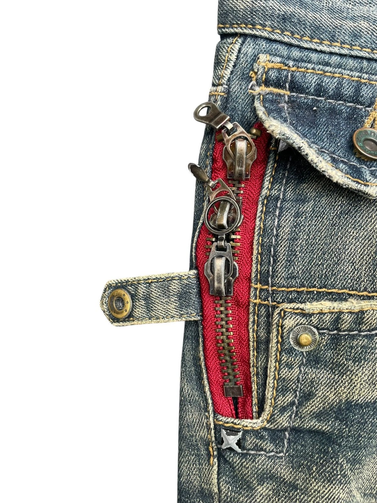 Japanese Brand Semantic Design Flare Distresed Denim Size US 36 / EU 52 - 6 Thumbnail