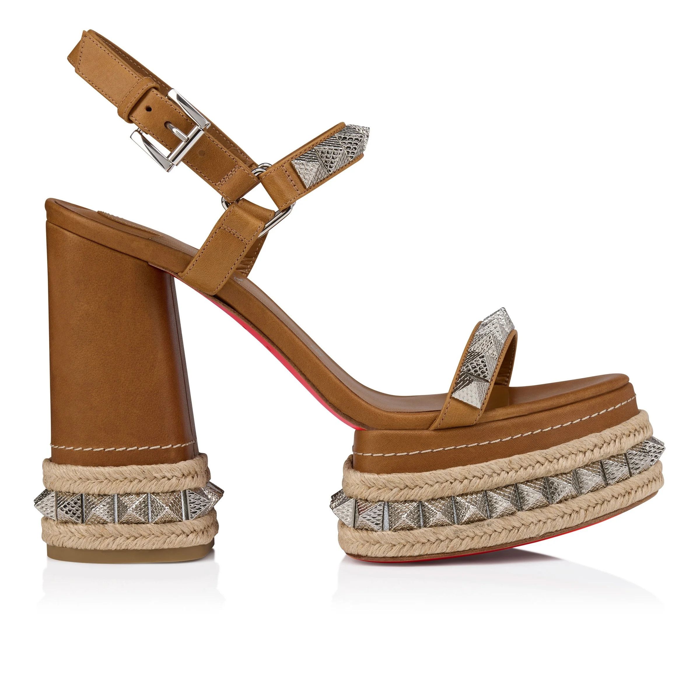 Christian Louboutin os11x0326 Superaclou Heel Sandals in Brown Size US 10 / IT 40 - 1 Thumbnail