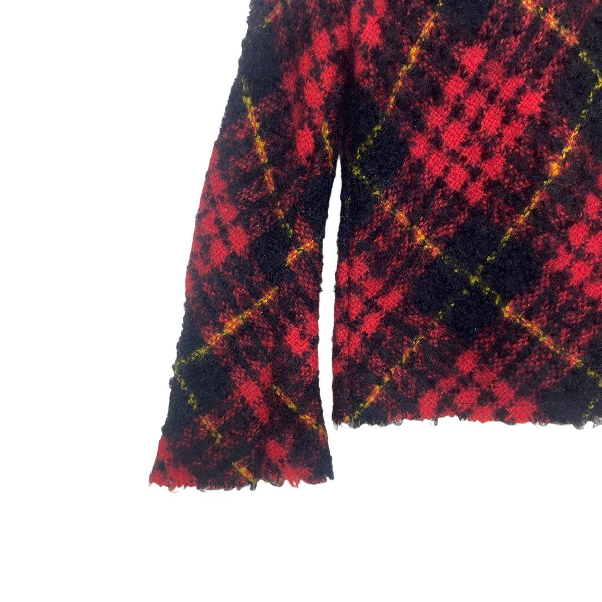 Comme des Garcons Tricot Comme des Garçons Red Check Mohair Jacket Size S / US 4 / IT 40 - 12 Thumbnail