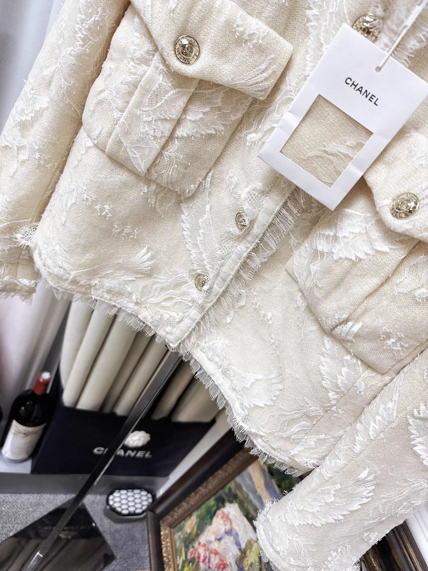 Chanel Chanel 20K Equestrian Ivory Lace Tweed Jacket FR36 Size XS / US 0-2 / IT 36-38 - 2 Thumbnail