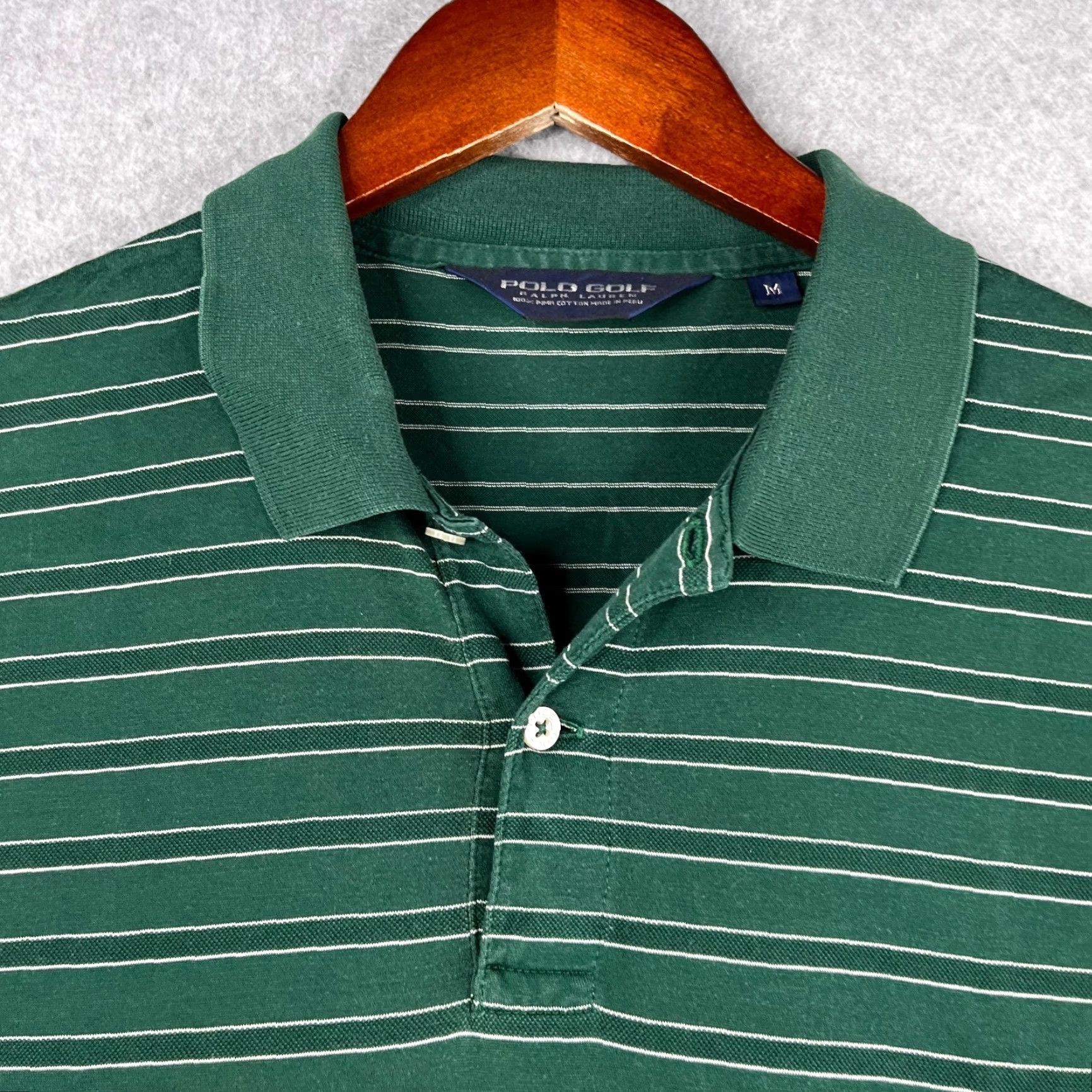 Polo Ralph Lauren Polo Ralph Lauren Polo Shirt Medium Forest Green Striped Pima Cotton Mens Size US M / EU 48-50 / 2 - 4 Thumbnail