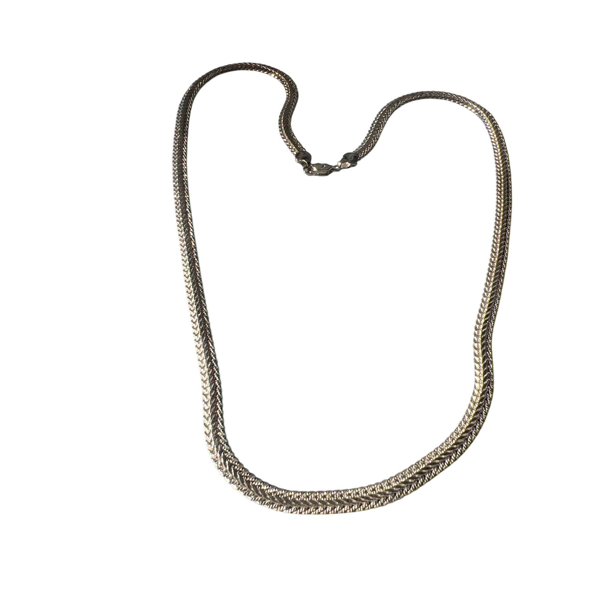Other Vintage Silver Tone Thick Chain Necklace .25" Wide 23" Long Size ONE SIZE - 1 Thumbnail
