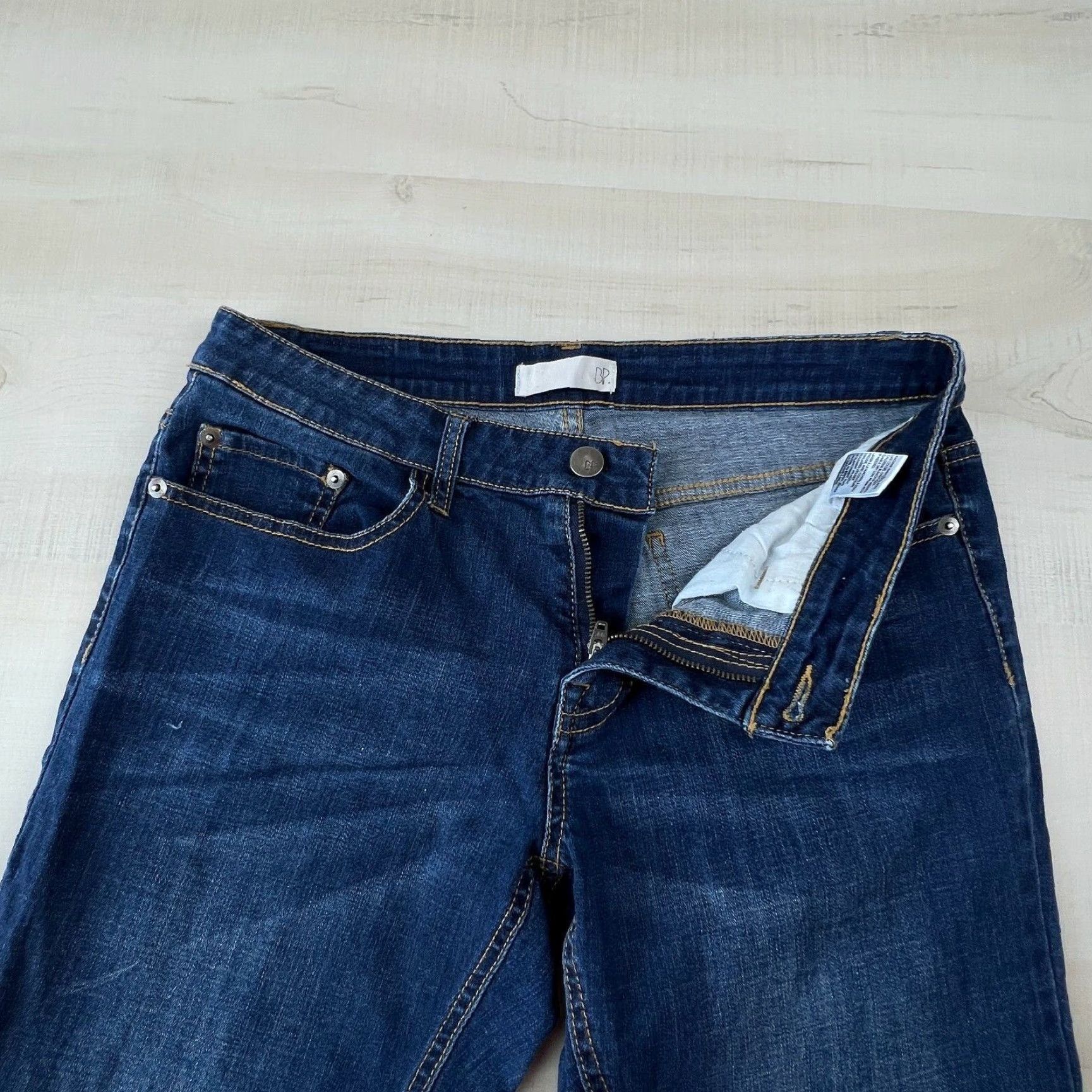 Vintage BP Womens Slim Straight Jeans Medium Wash Blue Low Rise Size 26 Size 26" / US 2 / IT 38 - 3 Thumbnail