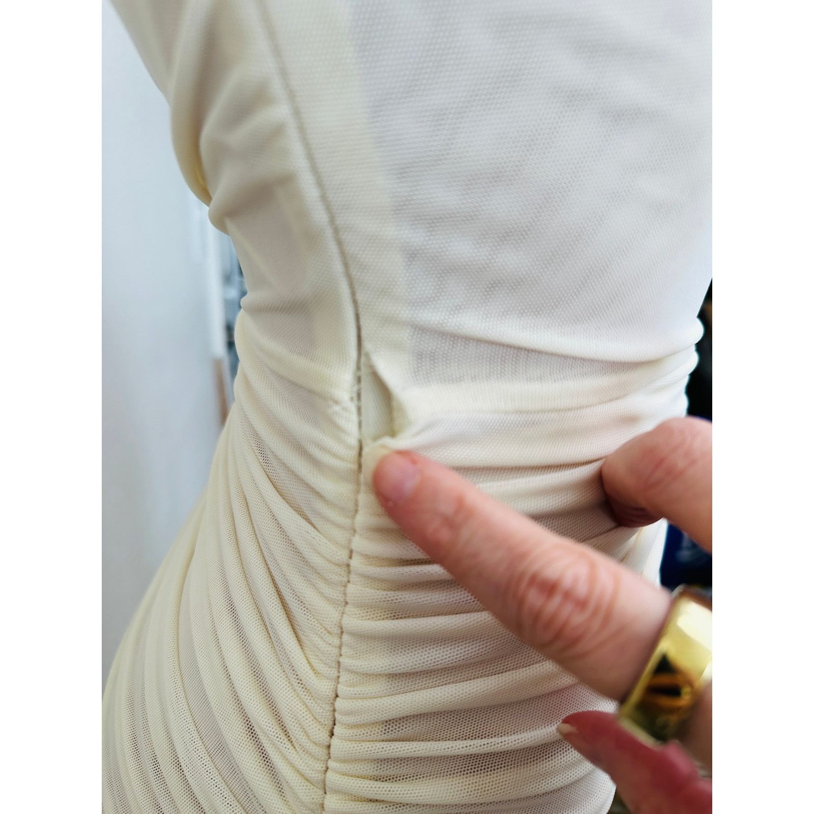 Other NWT David Koma Cream Crystal Claw Draped Mesh Dress US 6 Size M / US 6-8 / IT 42-44 - 13 Thumbnail