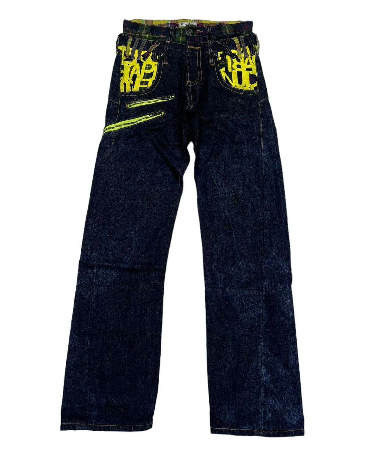 If Six Was Nine DOUBLE WAIST🔥SORRIDERE FADED BLUE JEANS DISTRESS DENIM Size US 27 - 1 Thumbnail