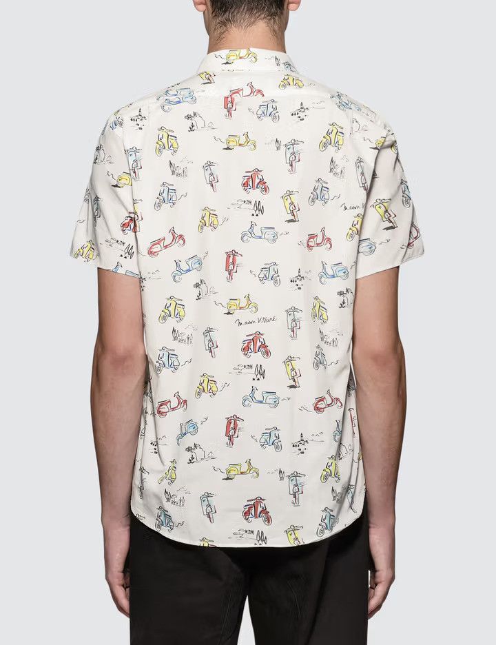 Maison Kitsune White All Over Scooter Print Short Sleeve Shirt Size US S / EU 44-46 / 1 - 6 Thumbnail