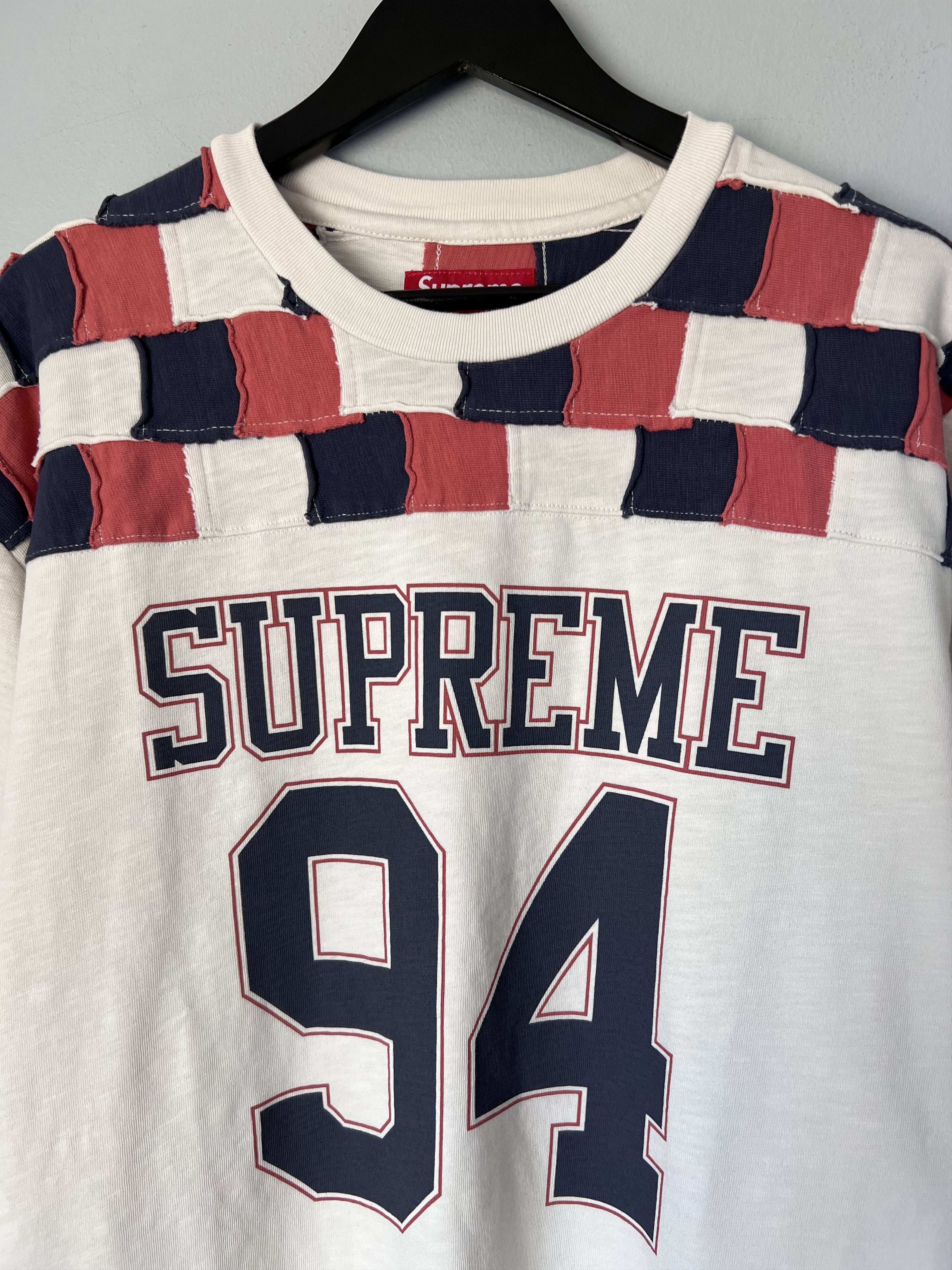 シャツ Supreme Patchwork YokeFootball Top Stone Buy Supreme Patchwork Yoke Football Top 'Stone' - FW24KN33