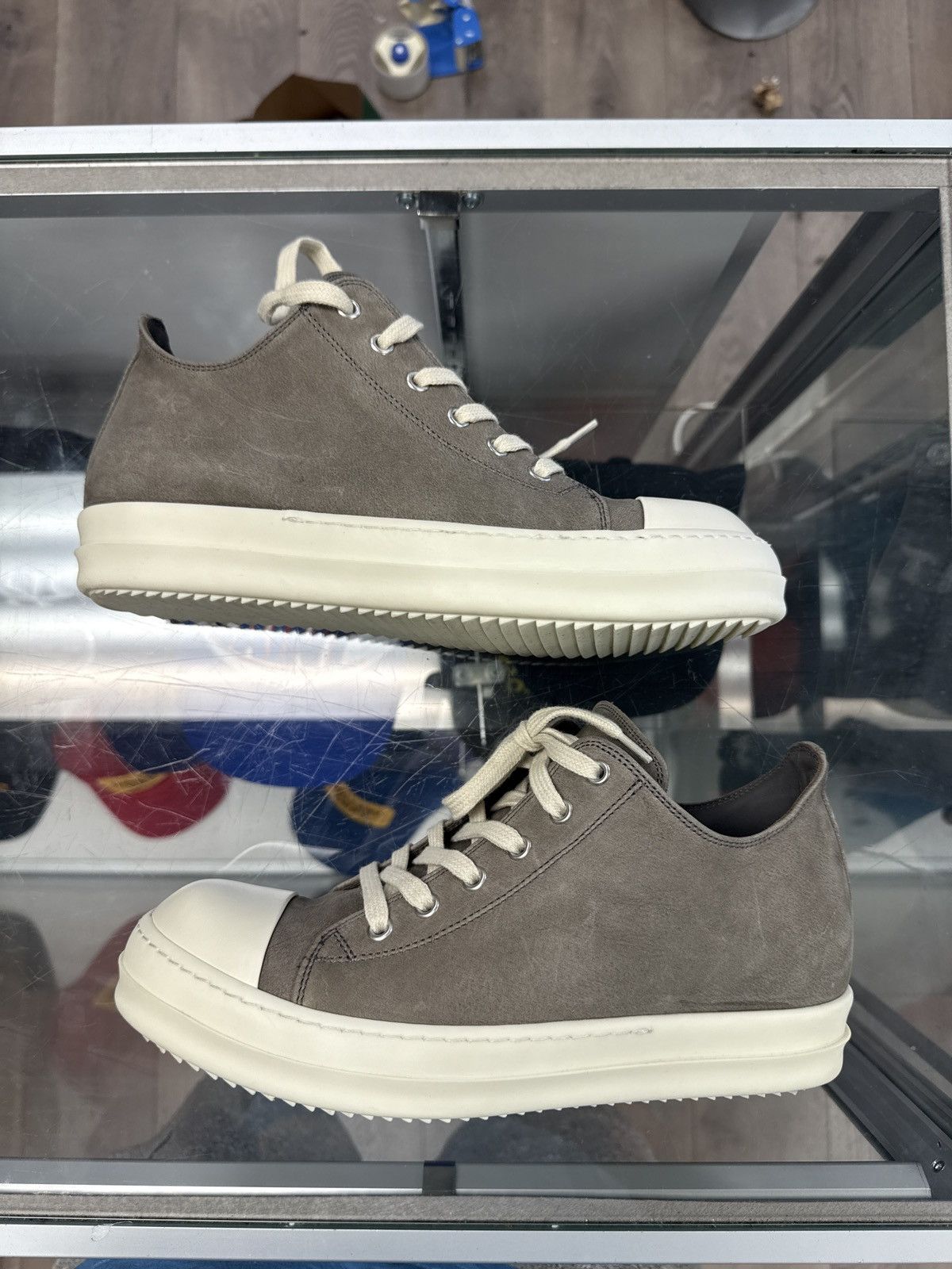 Rick Owens lido canvas low dust milk ramone