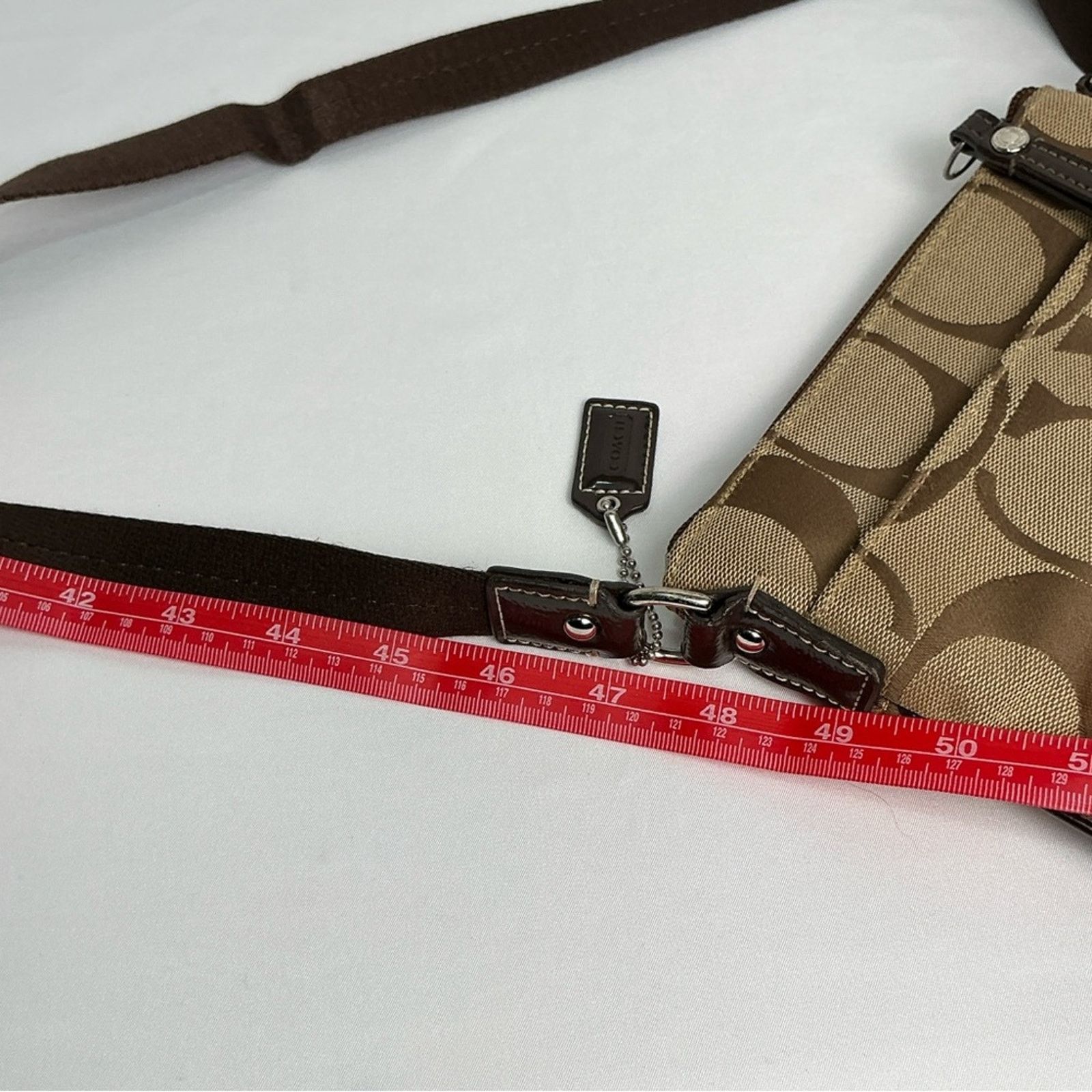 Coach Coach Signature Swingpack Crossbody Bag Brown Khaki Canvas Size ONE SIZE - 13 Thumbnail