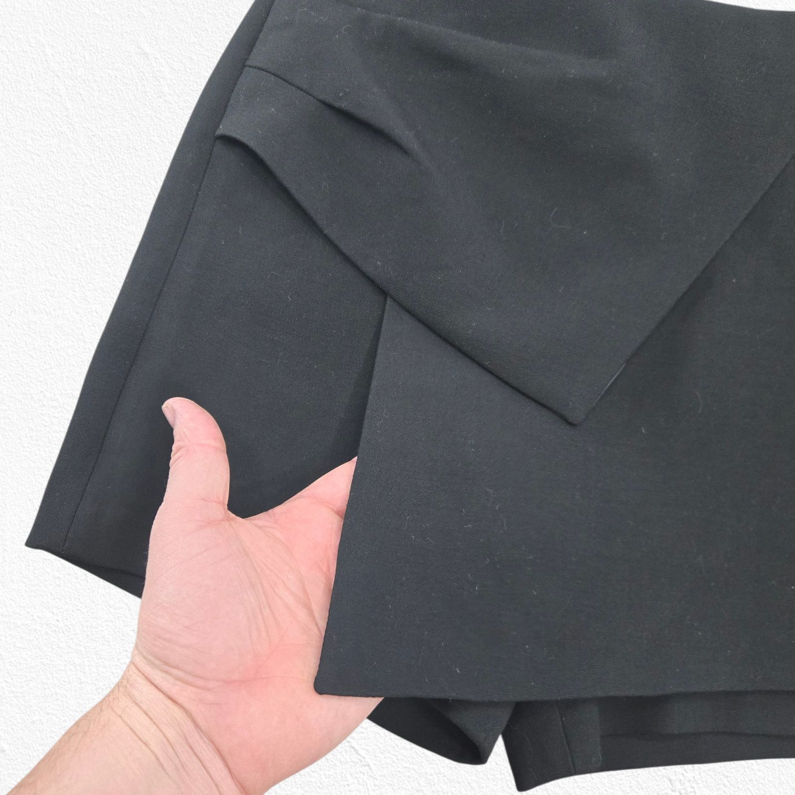 Zara Black High Waisted Basic Faux Wrap Skort Size XS Size 26" / US 2 / IT 38 - 6 Thumbnail