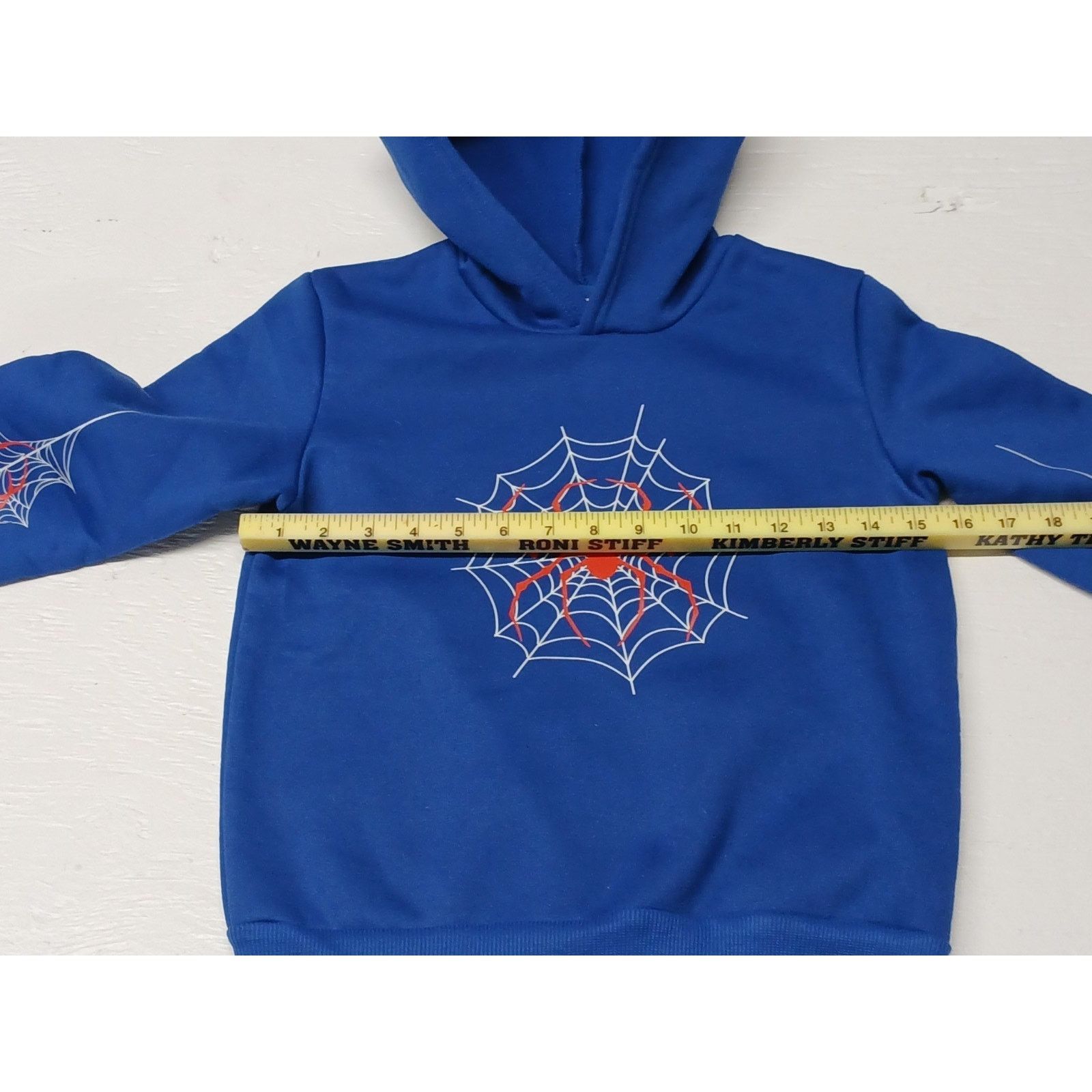 Shein Shein (7y) Kids Blue Spider Graphic Print Pullover Hoodie Size ONE SIZE - 4 Thumbnail