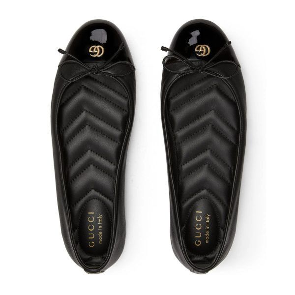 Gucci o1loc1c0326 835805 Women's Ballet Flats With Double G Black Size US 9.5 / IT 39.5 - 3 Thumbnail
