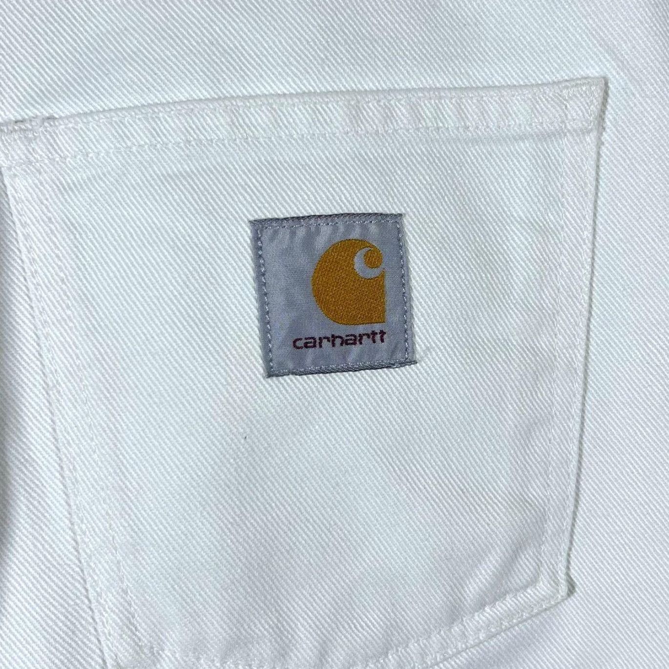 Carhartt Carhartt Newel Pant White Relaxed Tapered Regular Fit Denim Jeans 27" 30" Waist 31" Inside Leg 30" Leg Width 7" Rise 14.5" Mens Shirt Style: Jeans N/A Size US 27 - 4 Thumbnail
