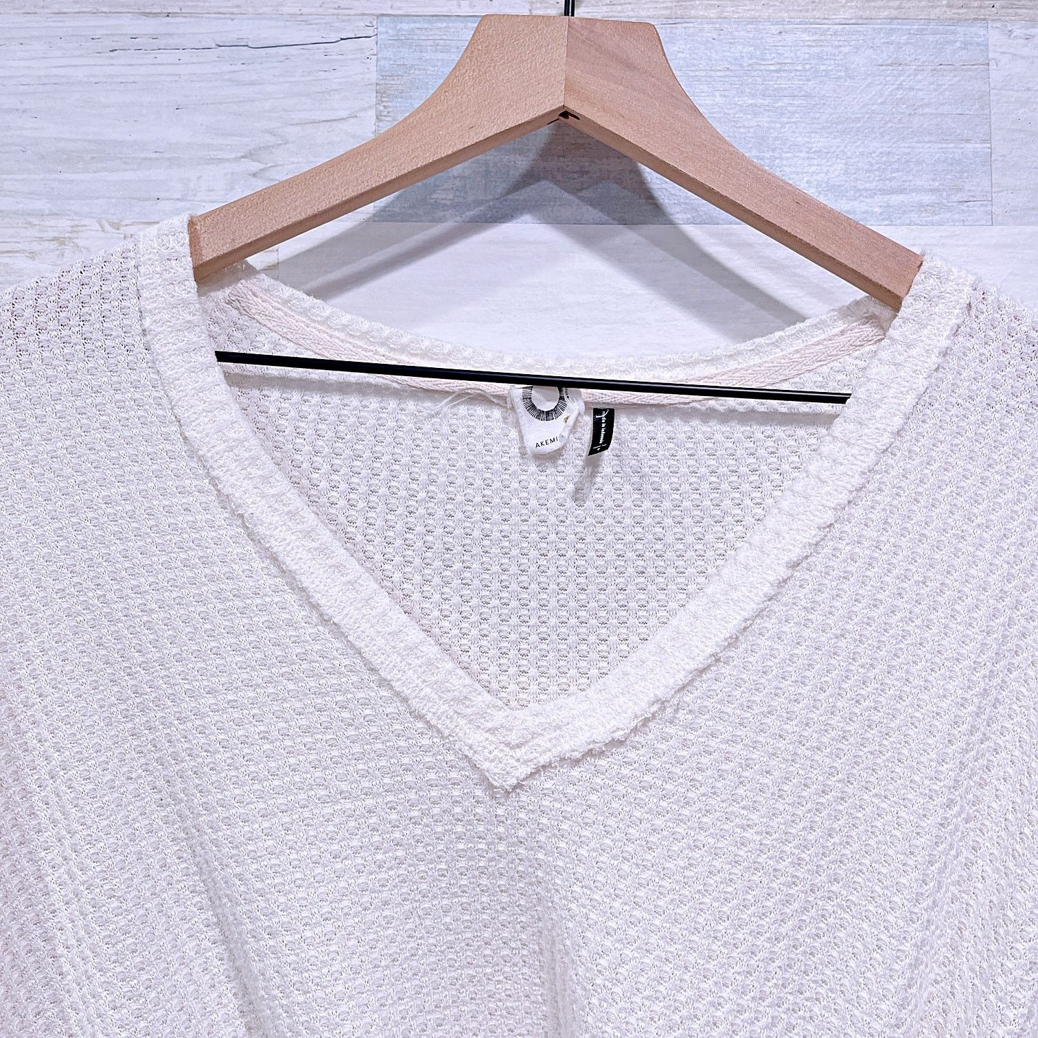 Anthropologie AKEMI + KIN Waffle Knit Twist Front Shirt Womens Small Size S / US 4 / IT 40 - 2 Thumbnail