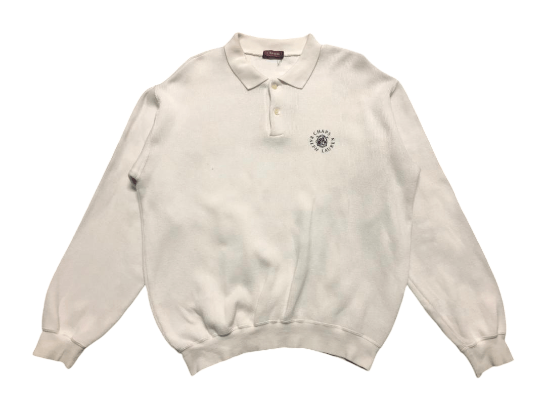 Chaps Ralph Lauren Vintage Chaps Ralph Lauren Collared Half Button Sweater Size US L / EU 52-54 / 3 - 1 Thumbnail