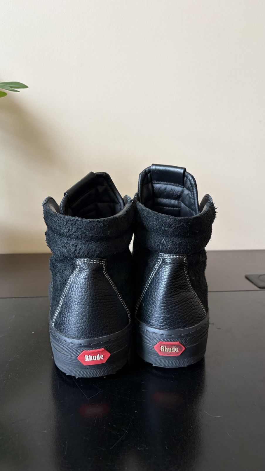 Rhude Rhude Leather High-Top Sneakers – Black – size 9 Size US 9 / EU 42 - 5 Thumbnail