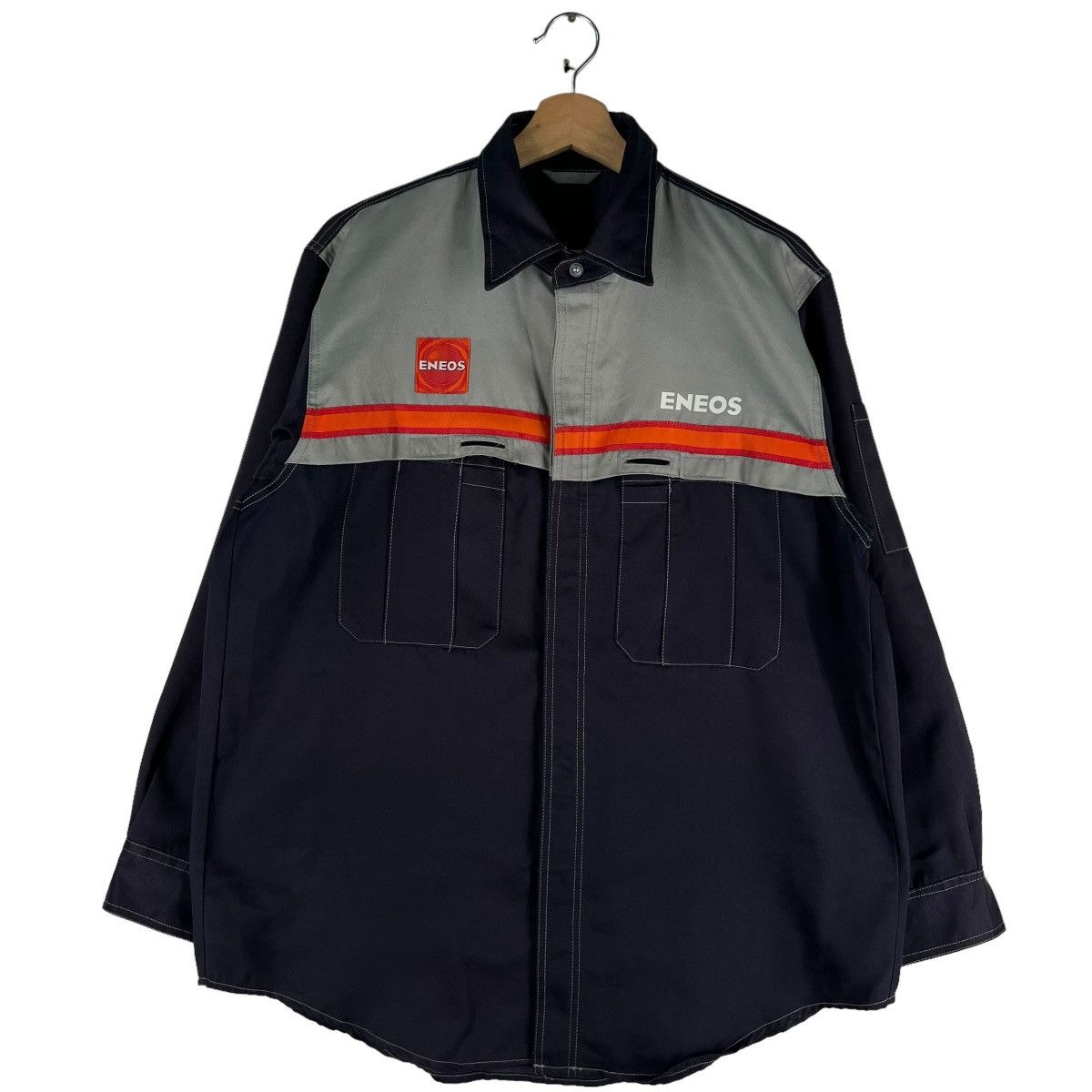 Japanese Brand 🔥VINTAGE WORK SHIRT RACING JACKET ENEOS BIG LOGO Size US L / EU 52-54 / 3 - 1 Thumbnail