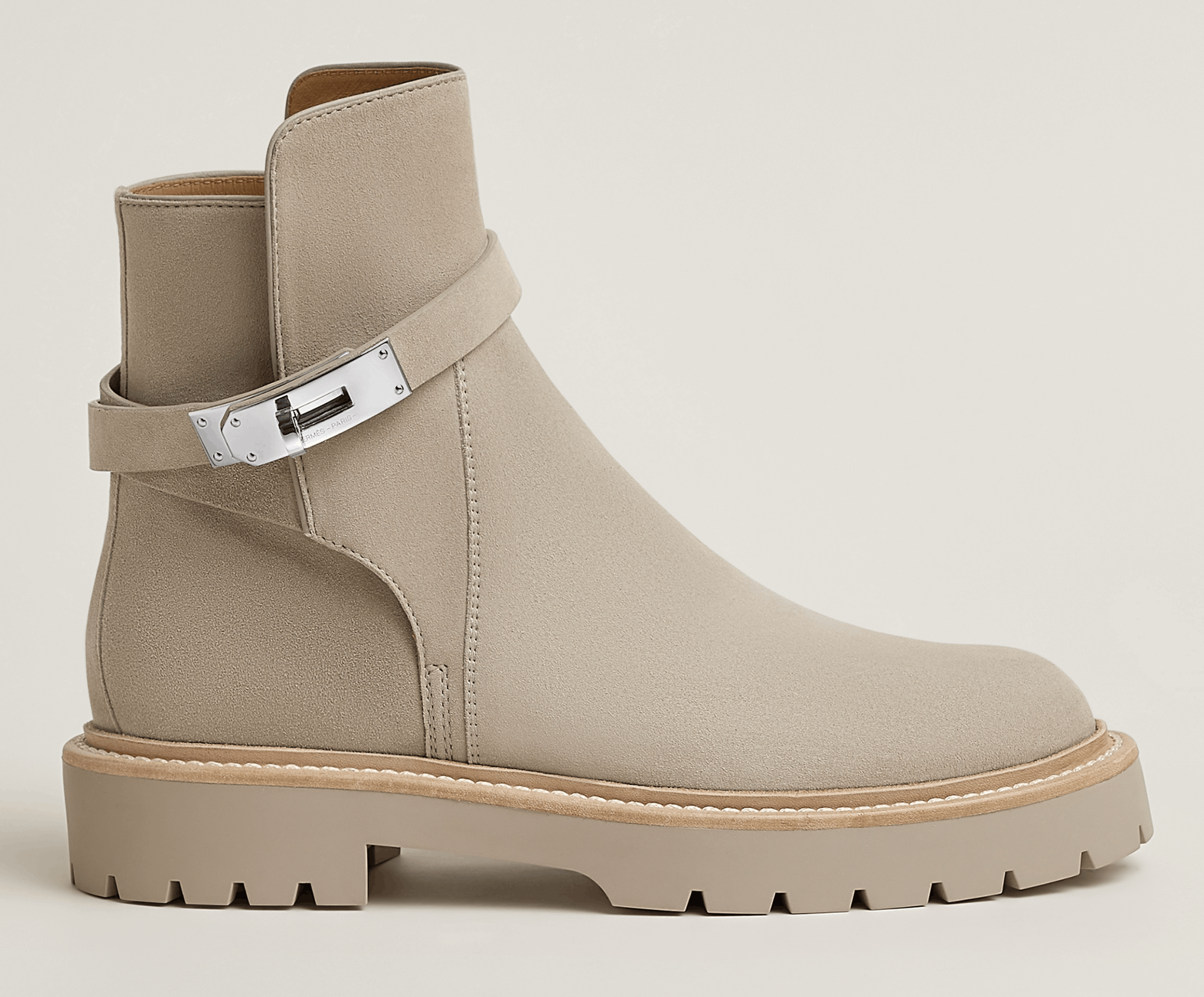 Hermes Hermes Jeff Ankle Boot Galet Suede Kelly Lock Buckle 40 Size US 10 / IT 40 - 3 Thumbnail