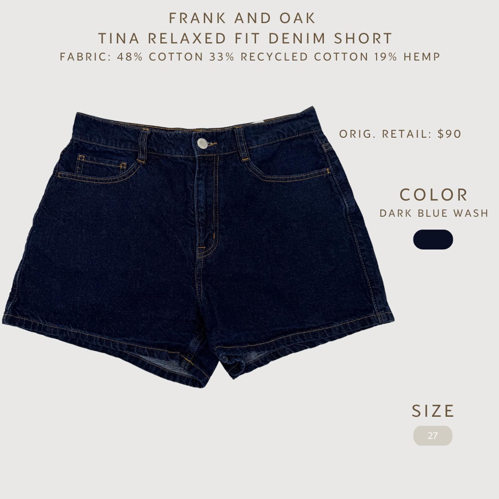 Frank And Oak Frank And Oak Relaxed Dark Wash Shorts 27 Size 27" / US 4 / IT 40 - 2 Thumbnail