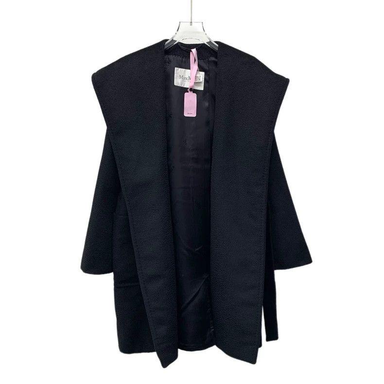 Max Mara Max Mara Black Camel Hair Hooded Belted Coat Size XS / US 0-2 / IT 36-38 - 1 Thumbnail